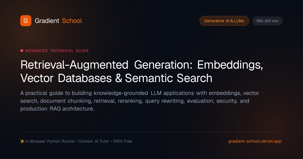 Retrieval-Augmented Generation: Embeddings, Vector Databases & Semantic ...